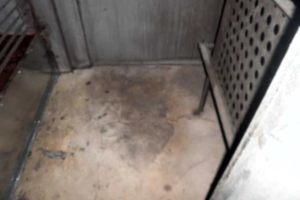 Intake chamber floor with corroded floor and walls at a university in Philadelphia, PA