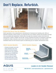 Before and after images of AQUIS' refurbishment of mechanical air handling units