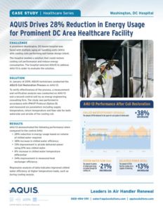 Case study of AQUIS performing coil restoration for aging air handling units of a healthcare facility in Washington, DC