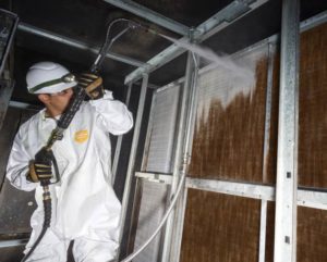 air handling unit professional cleaning biofilm using coil restoration and coil cleaning