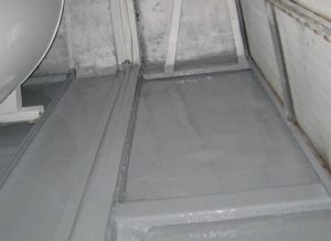 Clean condensate pan with non-compliant coating at Los Angeles hospital